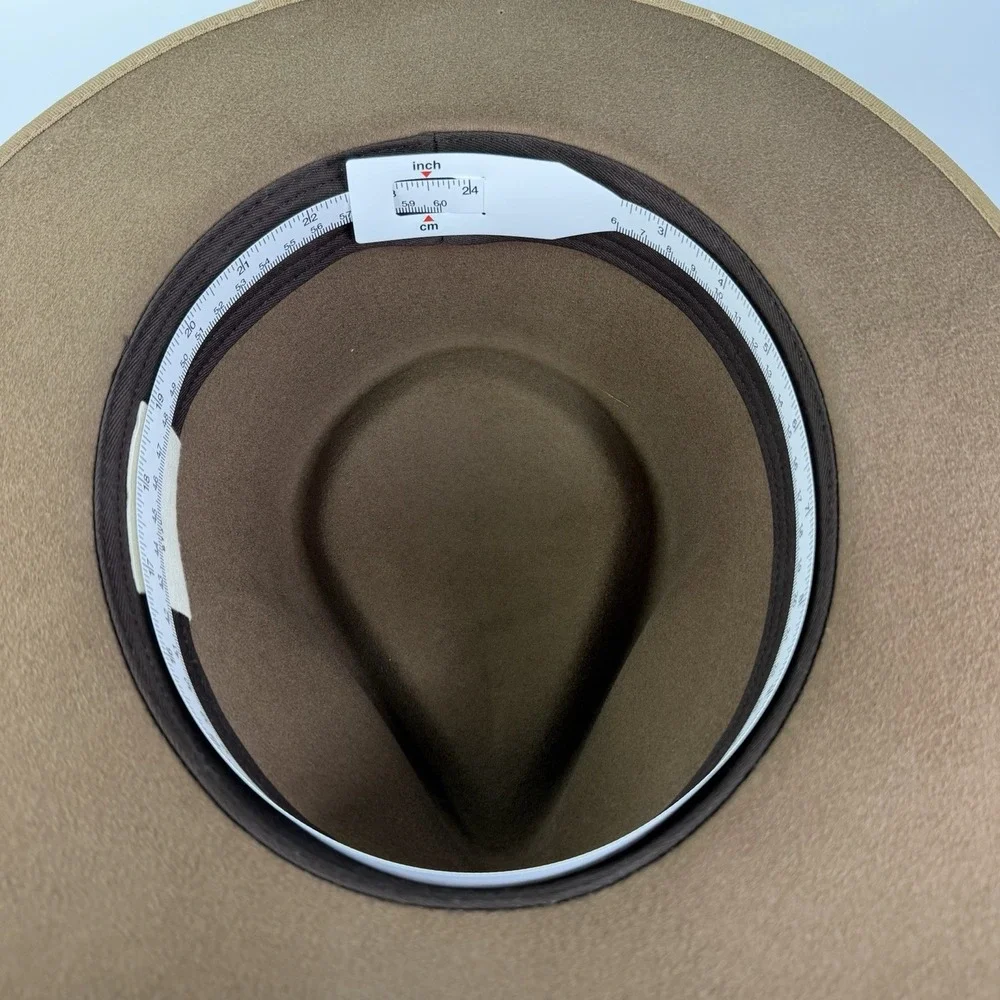 Will & Bear Western Hat Men's Size XL  Brown With Leather Strap 100% Wool Cowboy